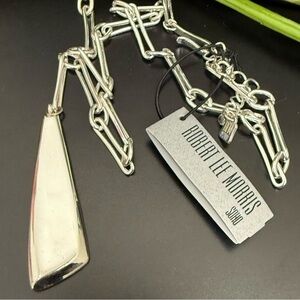 RLM Robert Lee Morris Soho Silver-tone Paperclip Chain Y Necklace 61.3g.